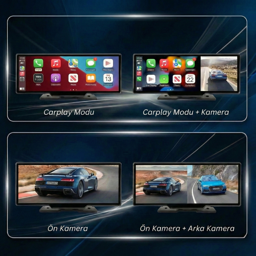 Embatech 10.26 inç Kablosuz Carplay Ve Android Auto 4K Ön/Arka Çift Kameralı Oto Multimedya Araç Ekran (EMT-SCR1) – 3